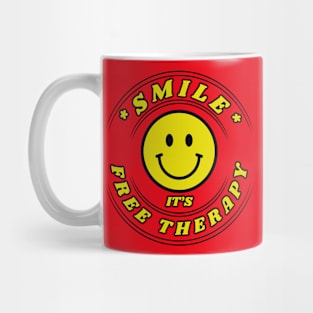 Happy Good Vibes light background Smile free Therapy Frit-Tees Mug